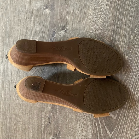 Lucky Brand Tan Leather Strappy Wedges - 8.5 - Picture 3 of 4